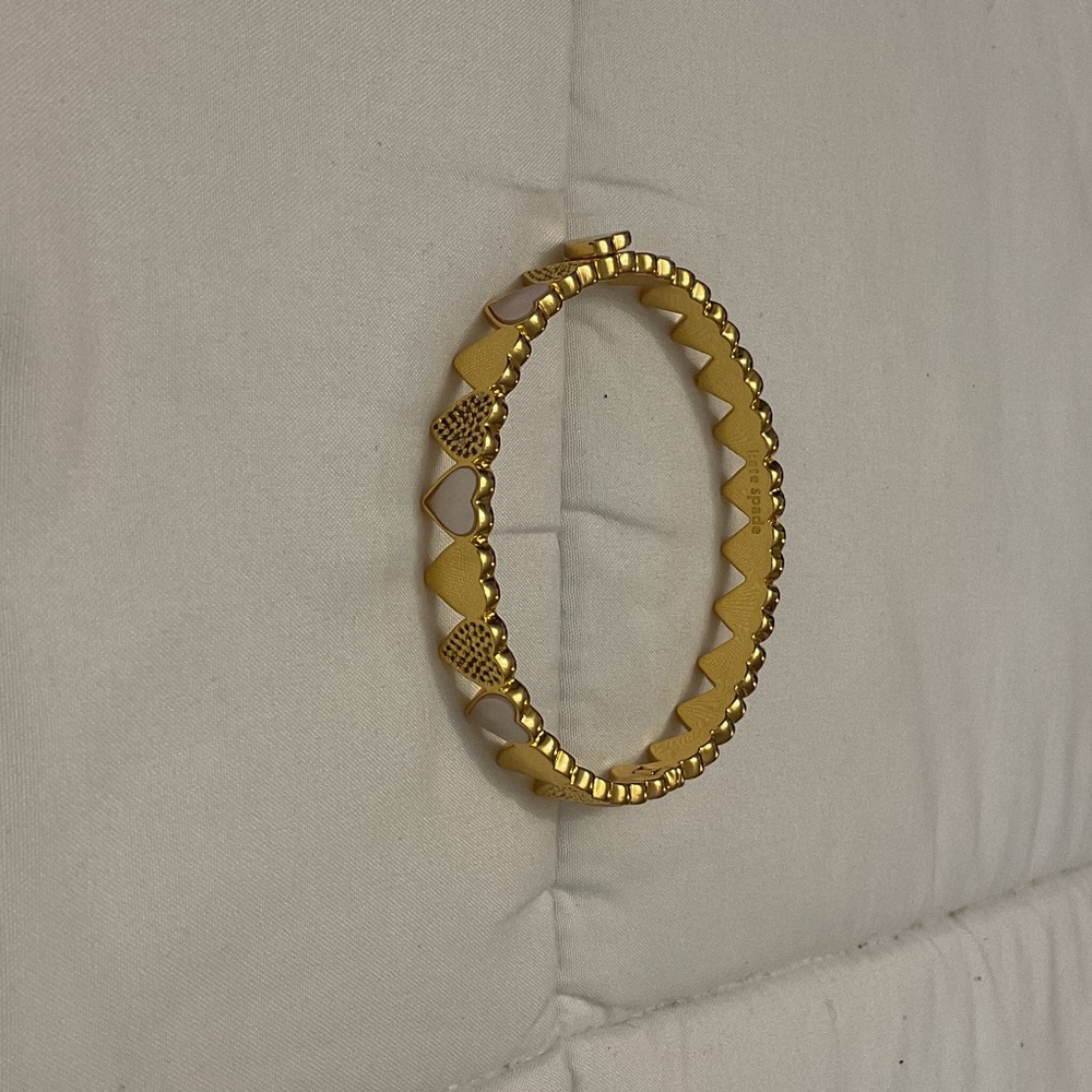 Kate Spade Gold and Cream Heart Bracelet